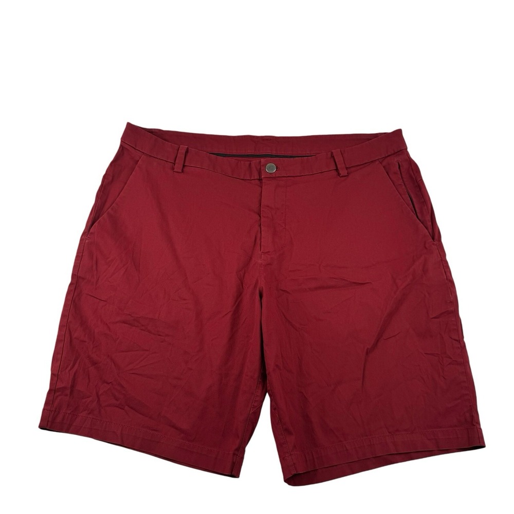 Lululemon Mens Commission Chino Shorts Red Performance Size 36 LM7AAAS